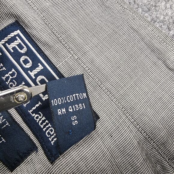 Polo Ralph Lauren Shirt Mens 18 XXL Gray Regent Classic Fit Casual Button Up VTG - Picture 16 of 16